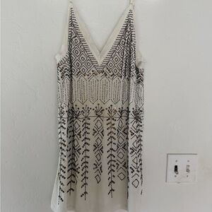 Free People White and Black Mini Dress